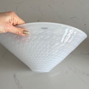 Kosta boda white glass oval bowl